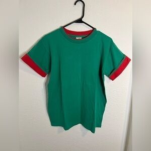 Vintage National Mills Men's T-Shirt Red & Green Made In USA Size Med